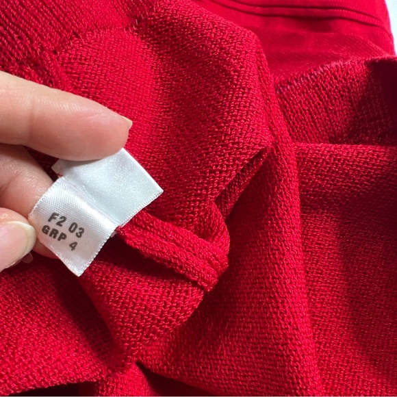 St John Nice Santana Knit Red Dress Sleeveless Design Career Dress sz 4 A050923 - Picture 3 of 6